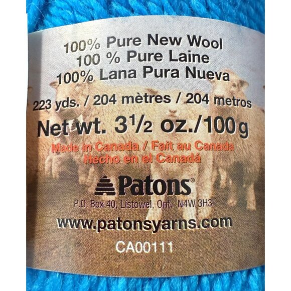 Patons Classic Wool "Too Teal" Yarn. 100% Wool - Lot of 2 new Skeins - Picture 4 of 6